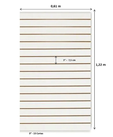 Painel Canaletado 1,22 x 0,61m