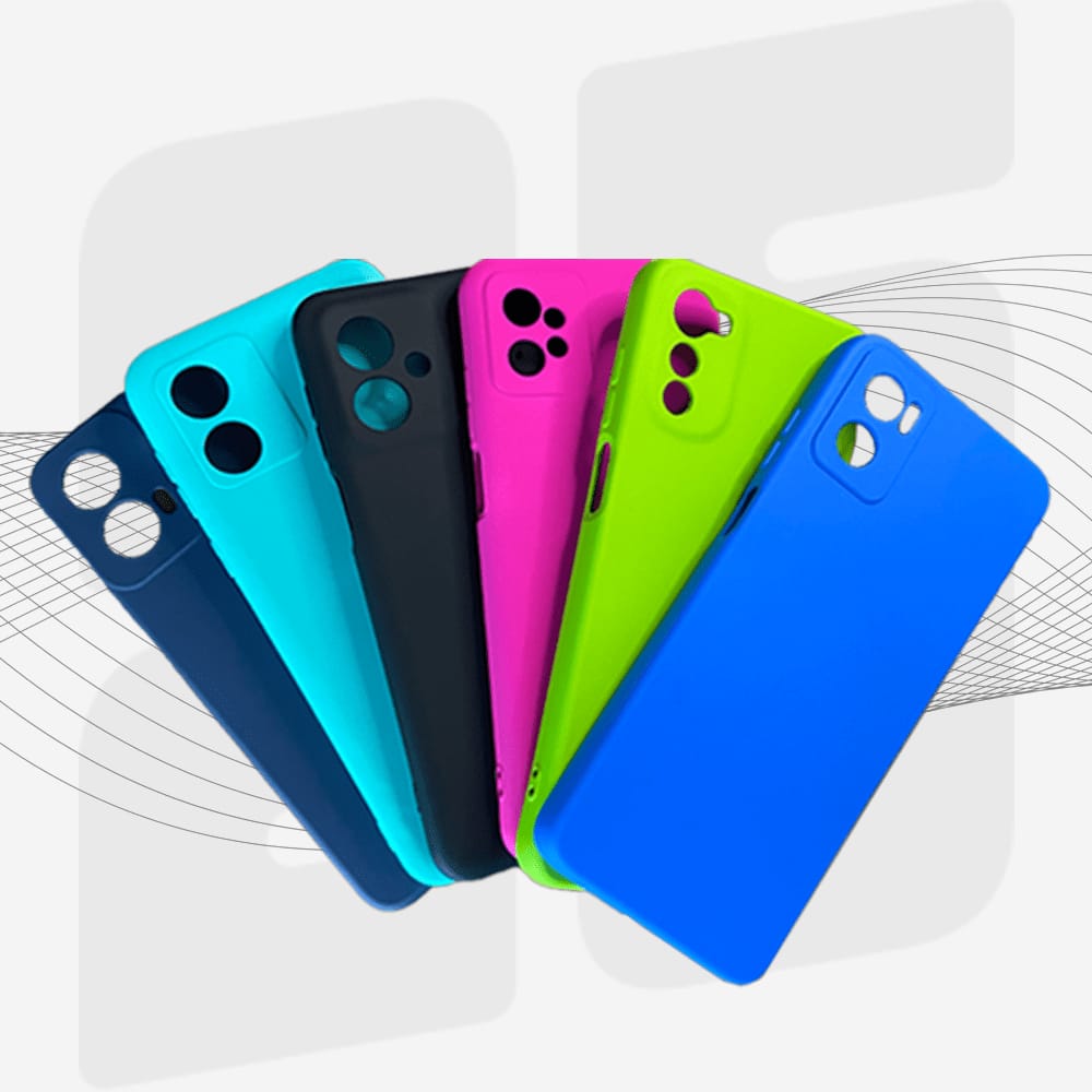 Kit com 100 Capinhas de Silicone Colorida e Interior Aveludado - Mais Vendidos: Motorola - Samsung e Xiaomi