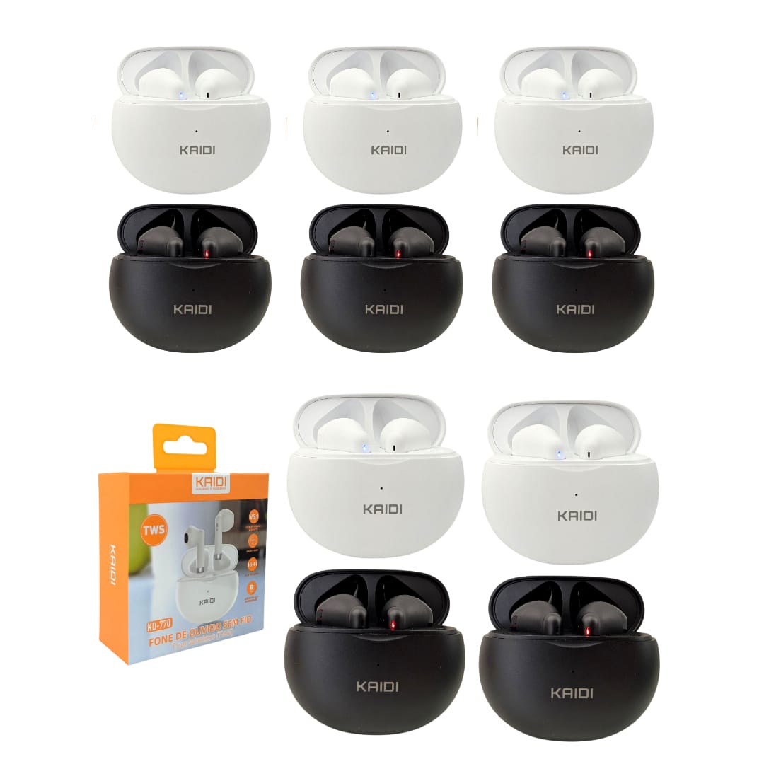 KIT 10 FONES DE OUVIDO BLUETOOTH 5.1 TWS - KAIDI - KD-770
