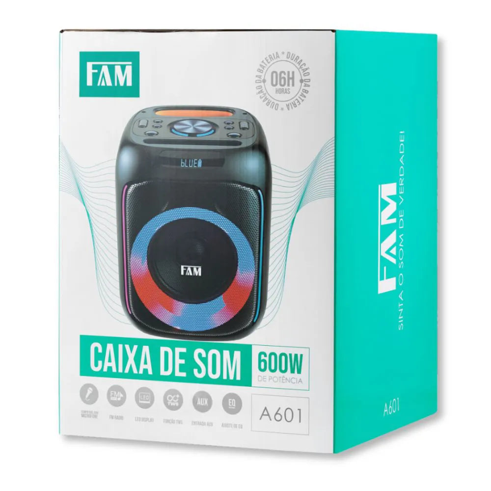 Caixa de Som Bluetooth 600W - FAM - A601