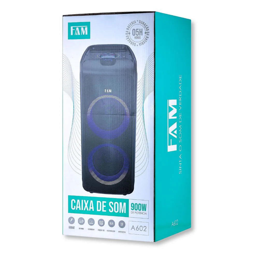Caixa de Som Bluetooth 900W - FAM - A602