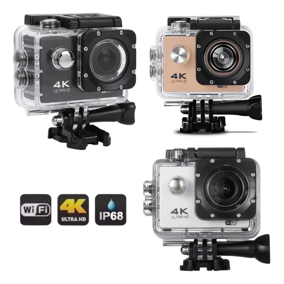 Câmera de Esportes e Ação 4k Full Hd a Prova D’Água Wifi Tipo Go Pro