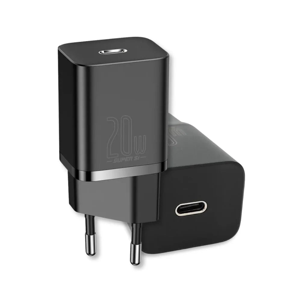 Kit Carregador Turbo PD 20W Super Si + Cabo Tipo-C para Lightning - Preto - Baseus