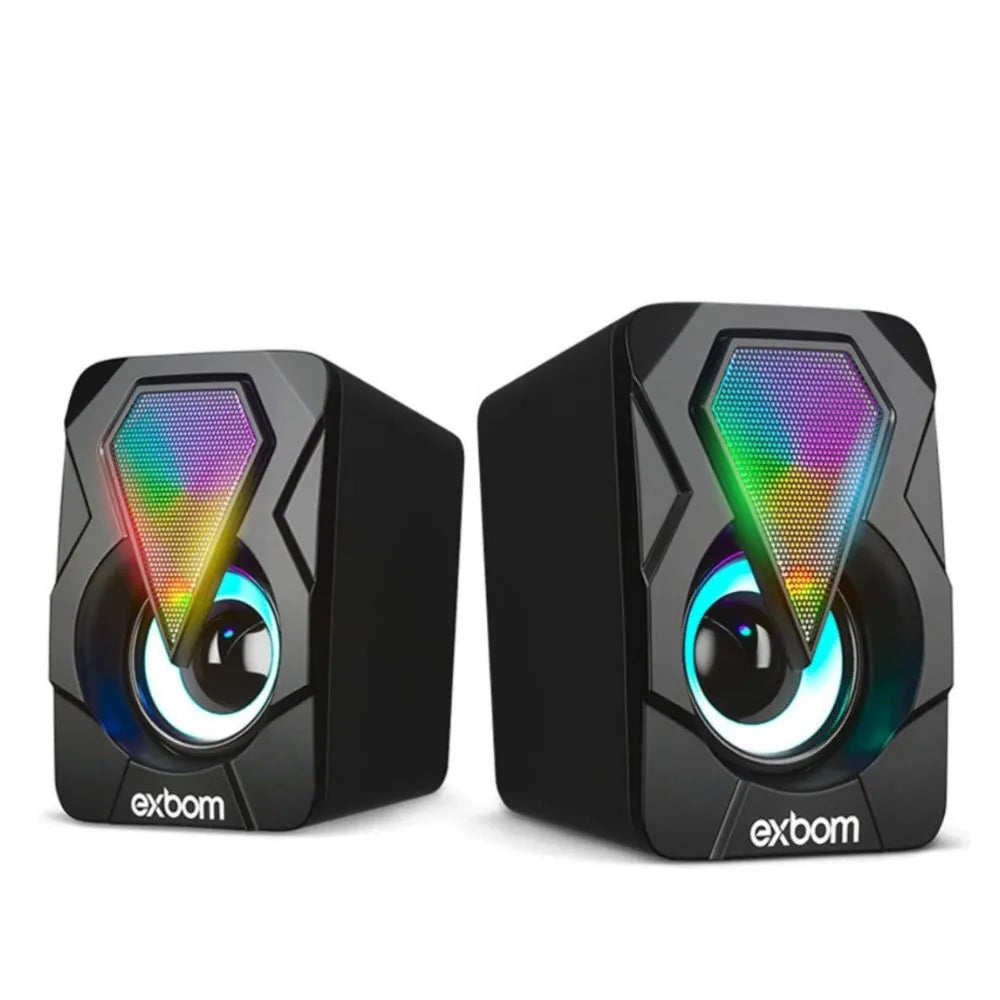 MINI CAIXA DE SOM GAMER COM LED 6W - EXBOM - CS-C20