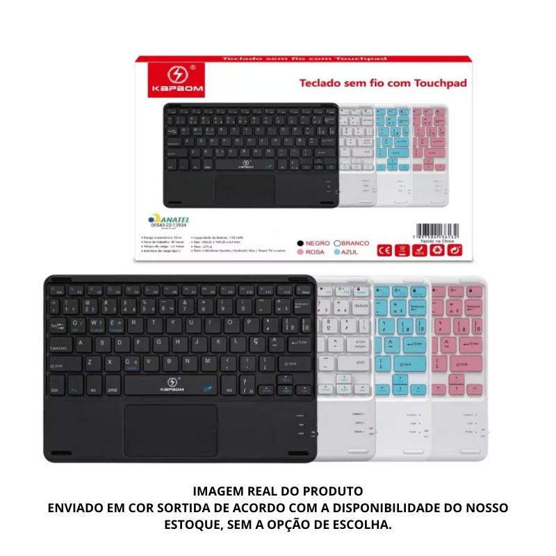 Teclado Sem Fio Bluetooth Com TouchPad