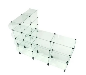 Balcão de Vidro em L 130 x 180L x 100A x 30P