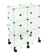 Balcão de Vidro 60L x 90A x 30P cm com Roda