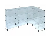 Balcão de Vidro em L 100 x 150L x 90A x 30P cm