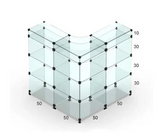 Balcão de Vidro em L 100 x 100L x 100A x 30P cm
