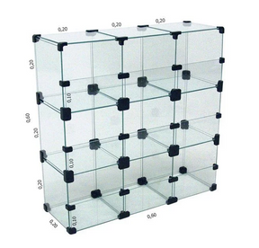 Baleiro de Vidro 60L x 60A x 20P cm