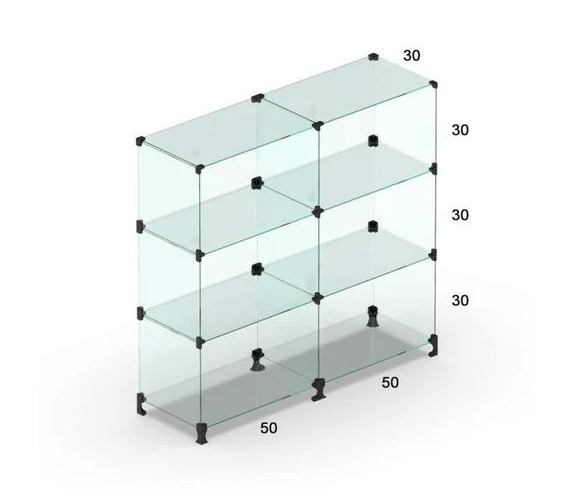 Balcão de Vidro 100L x 90A x 30P cm