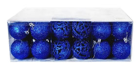 Kit C/100 Bolas De Natal Lisas/foscas/glitter - Azul