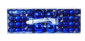 Kit C/100 Bolas De Natal Lisas/foscas/glitter - Azul