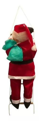 Papai Noel Subindo Escada Escalador 90 Cm Pendente Porta Cor Vermelho