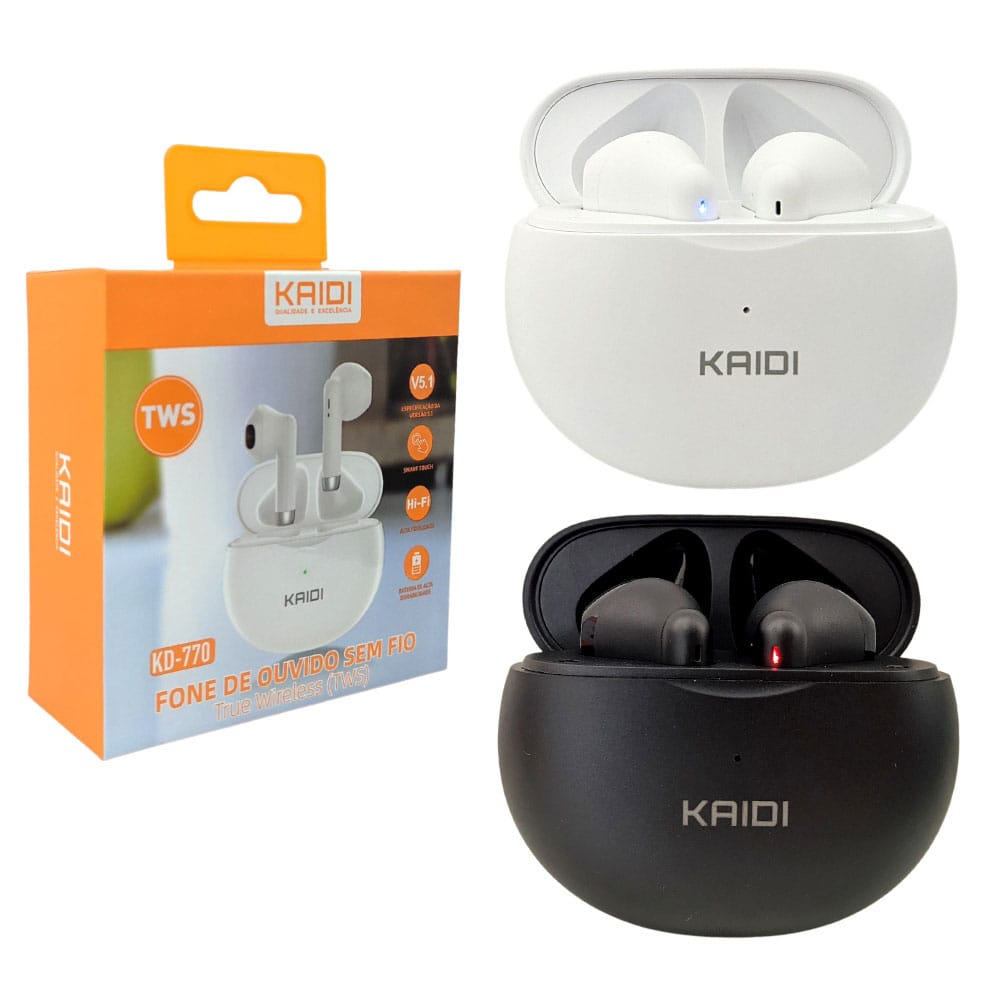 KIT 10 FONES DE OUVIDO BLUETOOTH 5.1 TWS - KAIDI - KD-770
