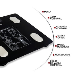 Balança Digital Corporal Bioimpedância Bluetooth App