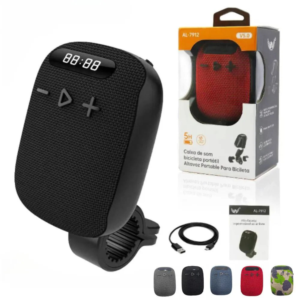 CAIXA DE SOM BLUETOOTH C/ SUPORTE PARA BICICLETA - AL-7912