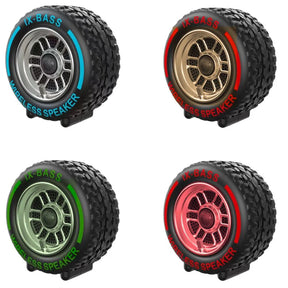 CAIXA DE SOM BLUETOOTH RODA PNEU X-BASS 10W COM LED RGB- ALTOMEX - AL-779