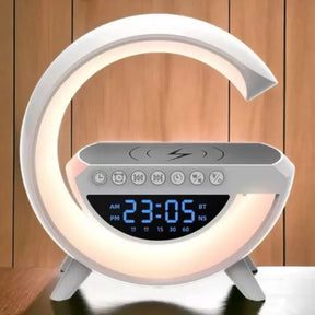 CAIXA DE SOM LUMINÁRIA G C/ RELÓGIO E CARREGADOR POR INDUÇÃO - XTRAD - XDG-8601