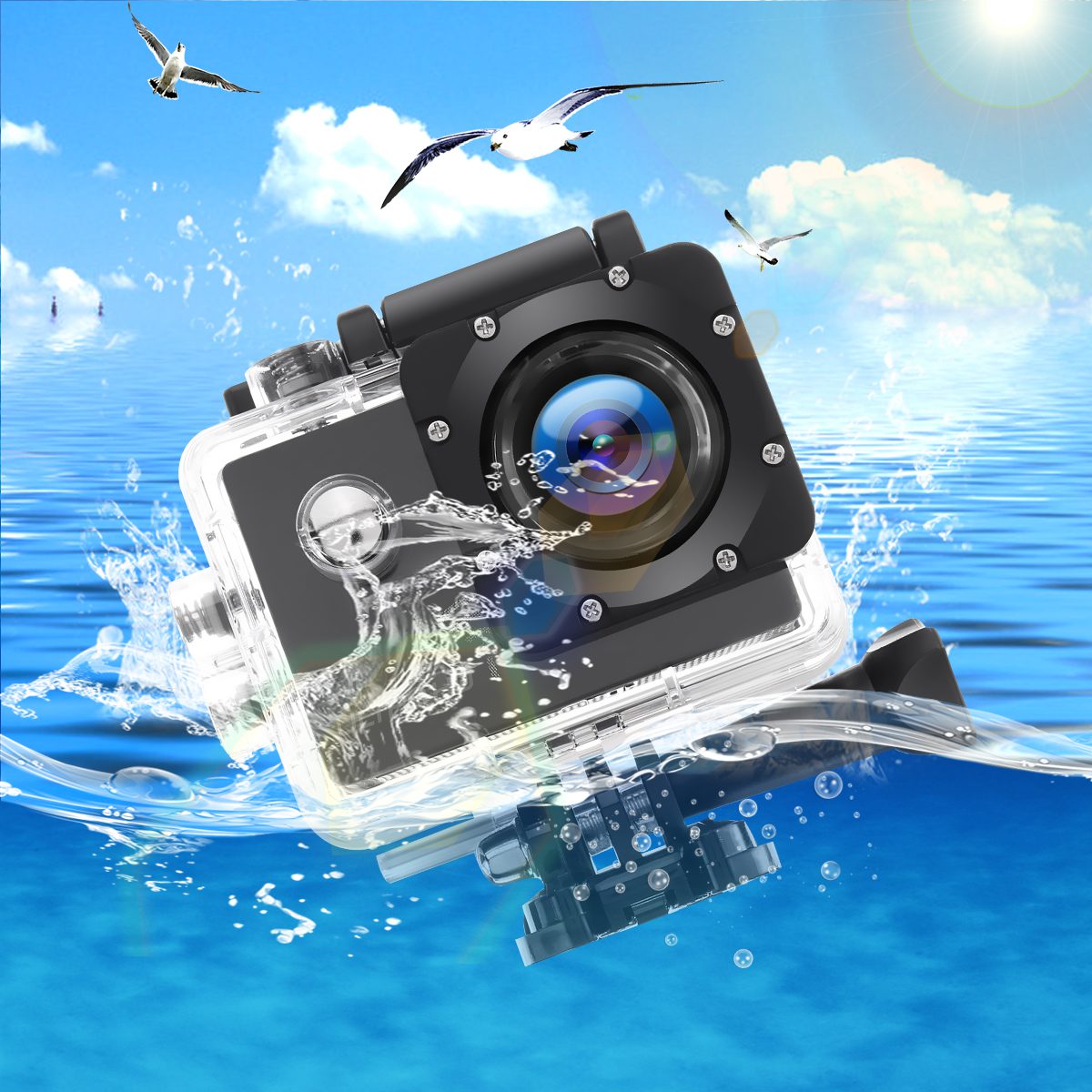 Câmera de Esportes e Ação 4k Full Hd a Prova D’Água Wifi Tipo Go Pro