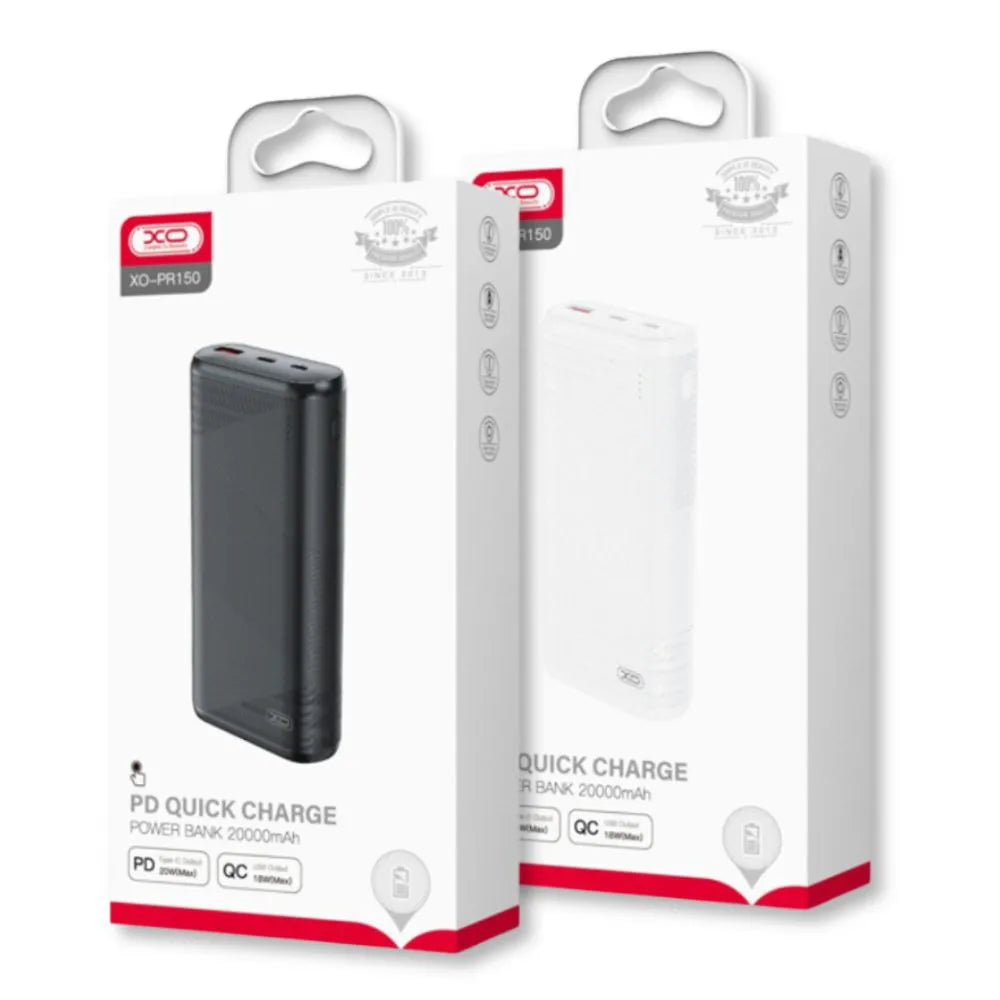 CARREGADOR PORTÁTIL POWERBANK 20000MAH PD 20W - XO-PR150