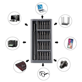 Conjunto Chave de Fenda Magnética 24 em 1 para Eletrônicos e Celulares