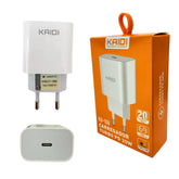 FONTE / CARREGADOR TURBO PD USB-C 20W - KAIDI - KD-108