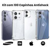Kit com 100 Capinhas Anti-shock Transparente Mais Vendidas