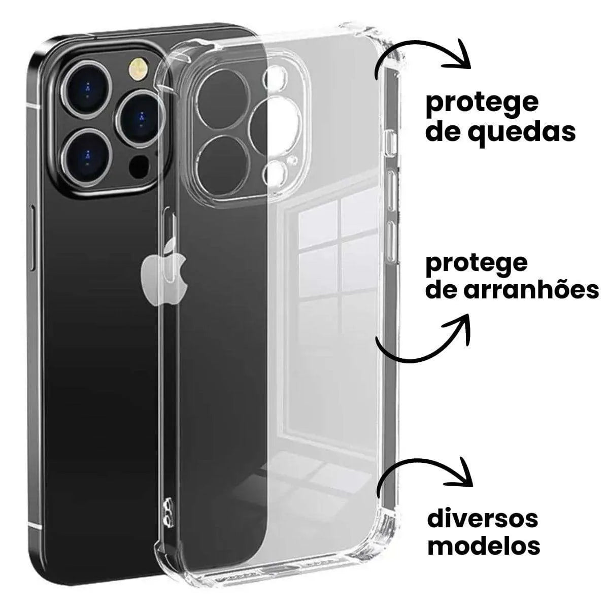 Kit com 100 Capinhas Anti-shock Transparente Mais Vendidas