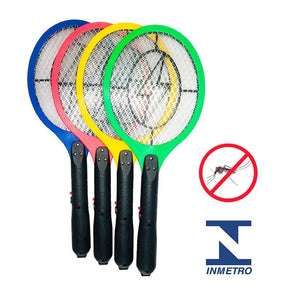 Raquete Elétrica Mata Mosca e Mosquito Dengue Insetos Recarregável 110/220 Bivolt