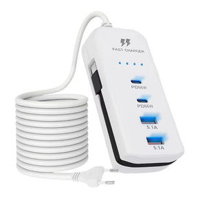 Tomada Carregador De Celular USB E PD 4 Portas